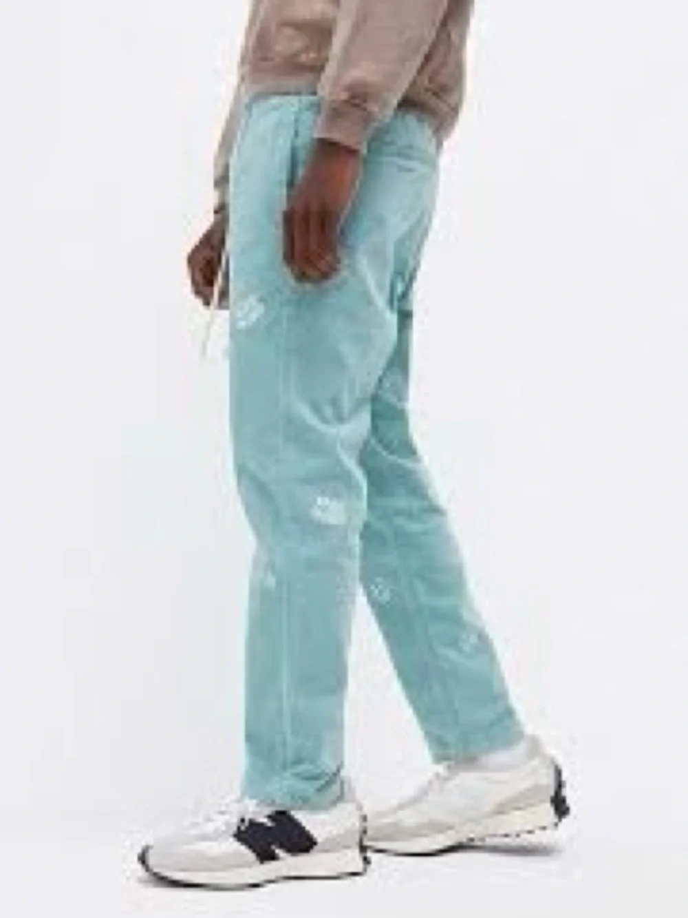 PacSun Embroidered Corduroy Trouser Pants Slim Fit Aqua  Medium (NWOT)